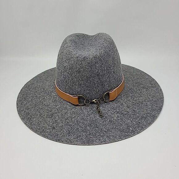 Fantastic Gigi Pip Womens XL Wide Brim Fedora Hat Gray Australian Wool Felt S/M main image 10